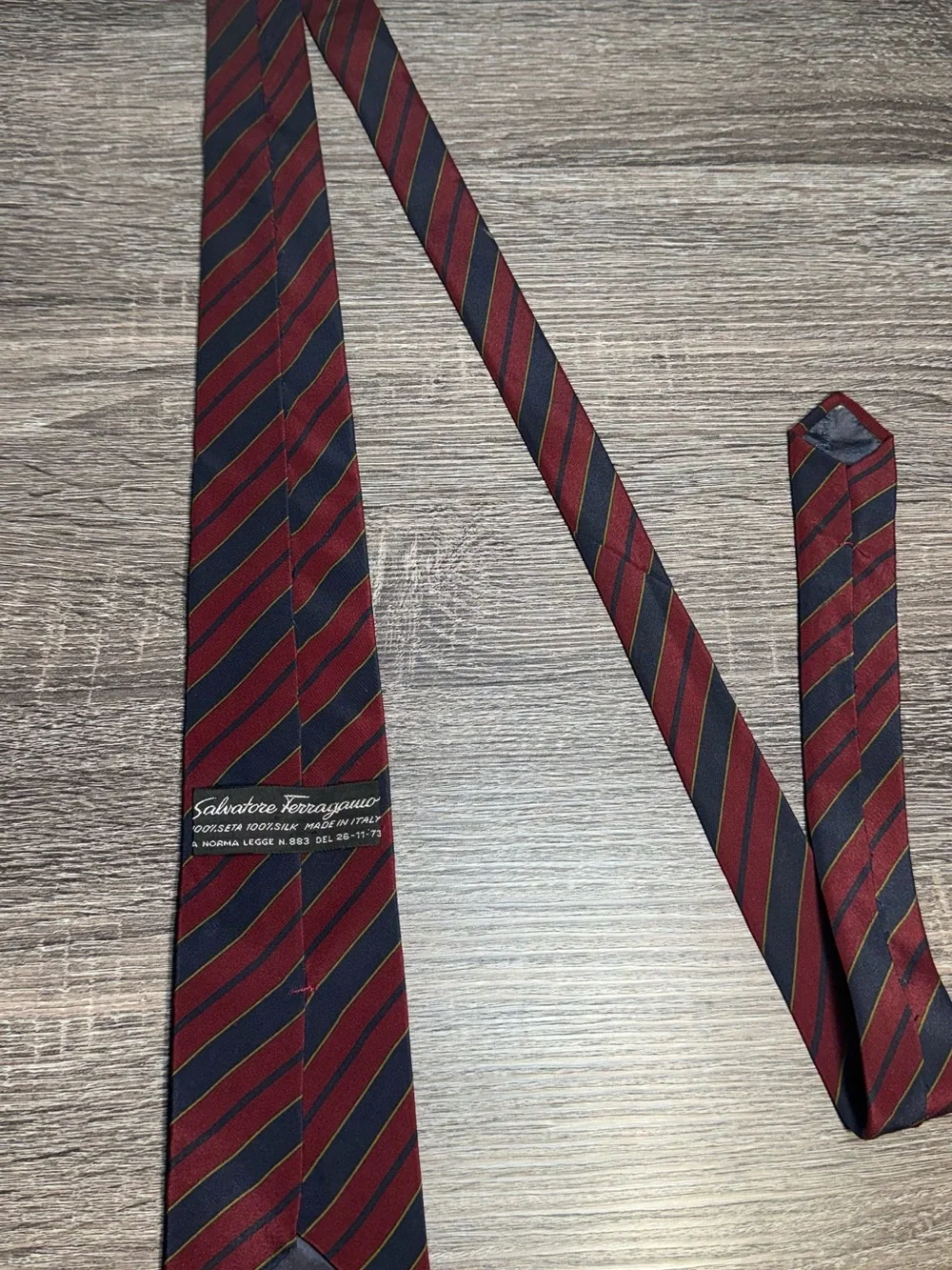 Salvatore Ferragamo Burgundy and Navy Diagonal Stripe Tie